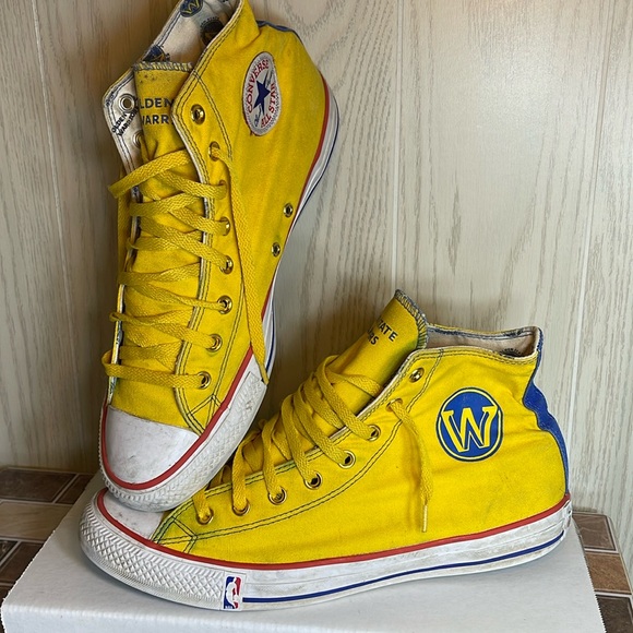 Men’s size 11 Pre owned Chuck Taylor Golden State Warriors Converse (wmns 13) - Picture 1 of 17